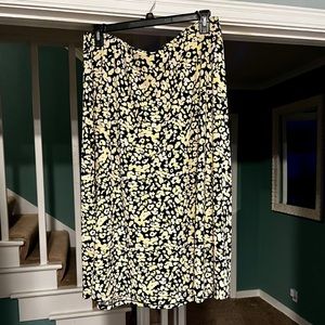 NWOT Eloquii black and neon yellow abstract skirt Size 18